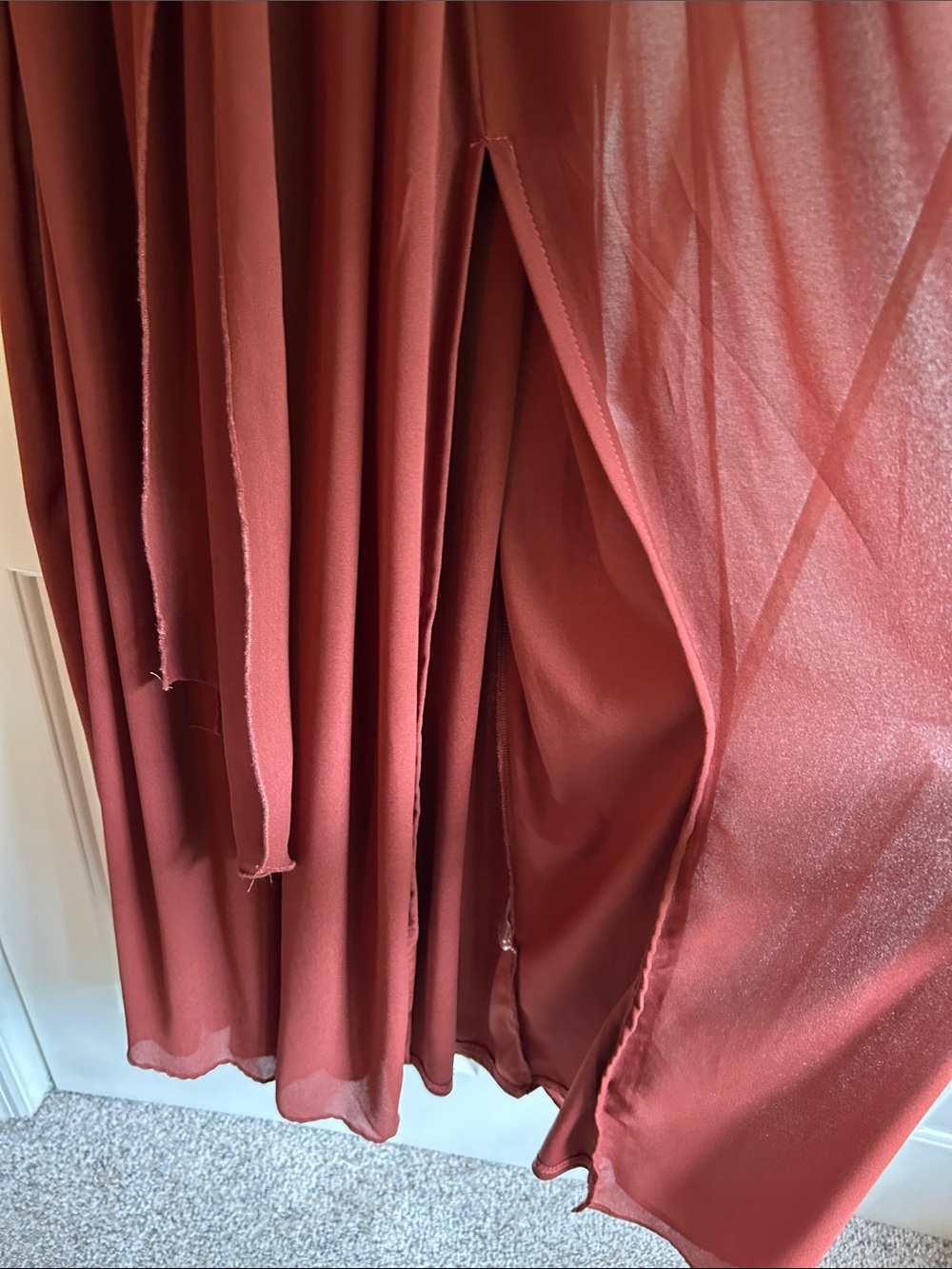 Baltic Born Burnt Orange Faux Wrap Maxi Dress with Tie Waist - Picture 3 of 5